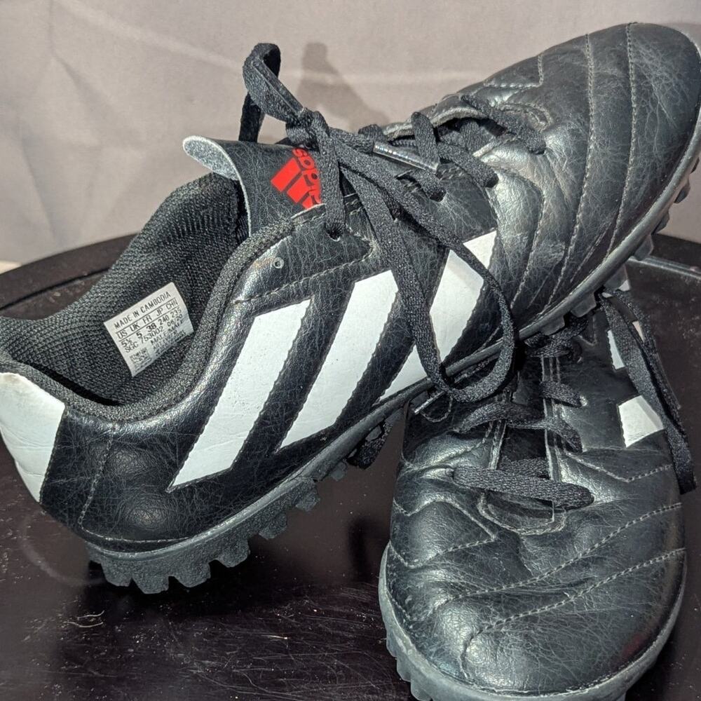 Adidas Indoor Soccer Futbol Mens 5.5 Black Goletto VII TF FV8703 Lace Up Low Top